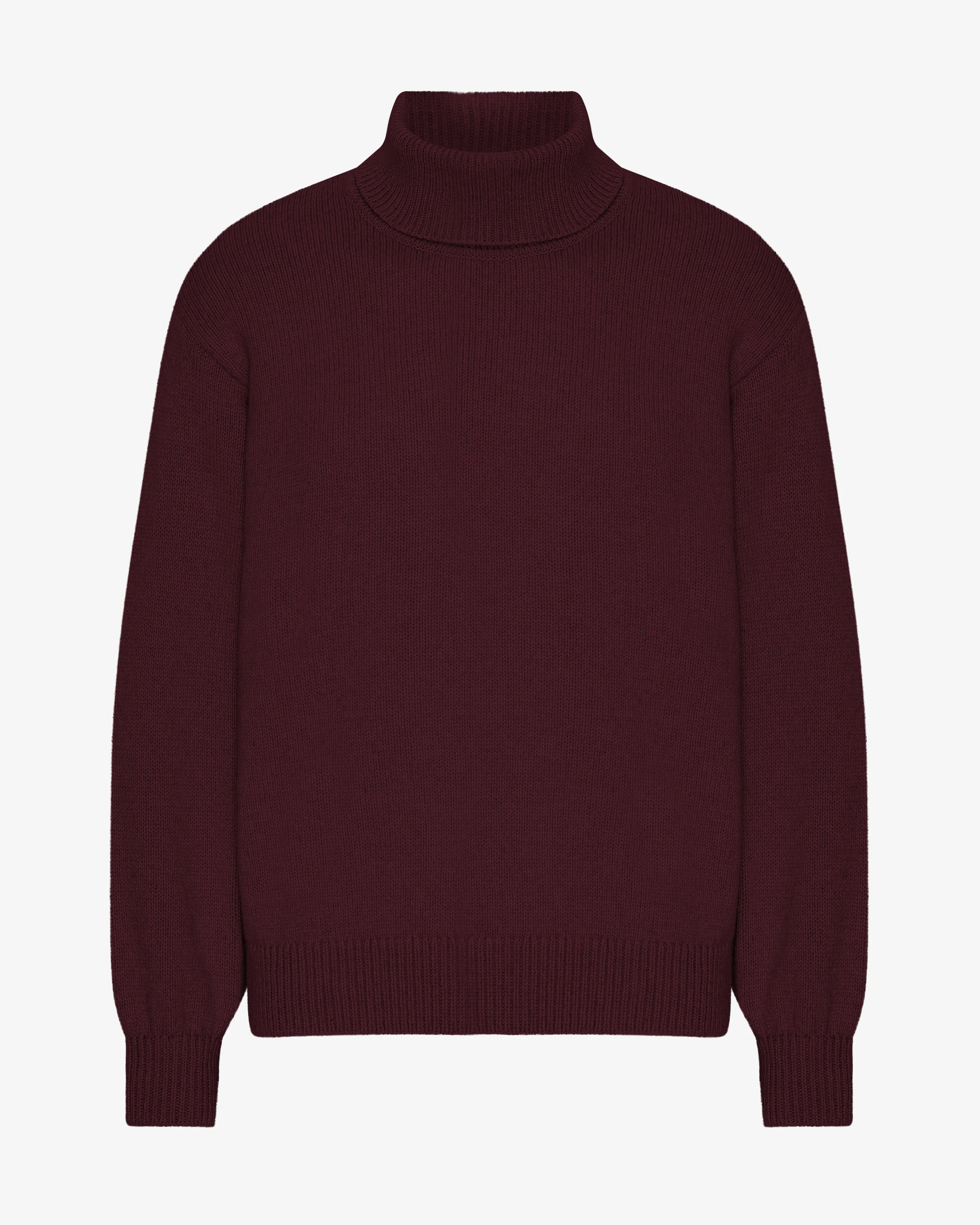 Merino Wool Turtleneck - Oxblood Red