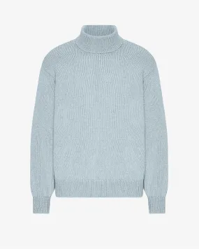 Merino Wool Turtleneck - Polar Blue