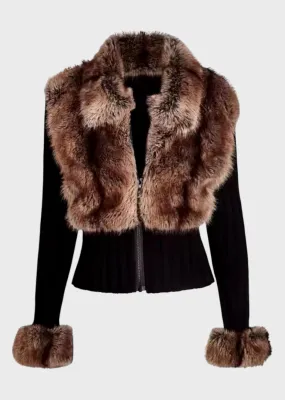 Milka Eco-Fur Knitted Cardigan