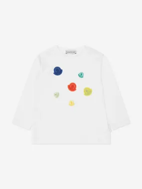 Moncler Enfant Baby Long Sleeve Logo T-Shirt in White