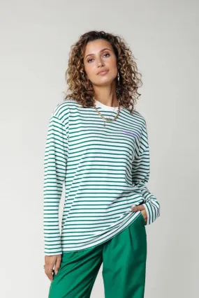 Mother Earth Stripe Longsleeve Tee - Wit Dessin