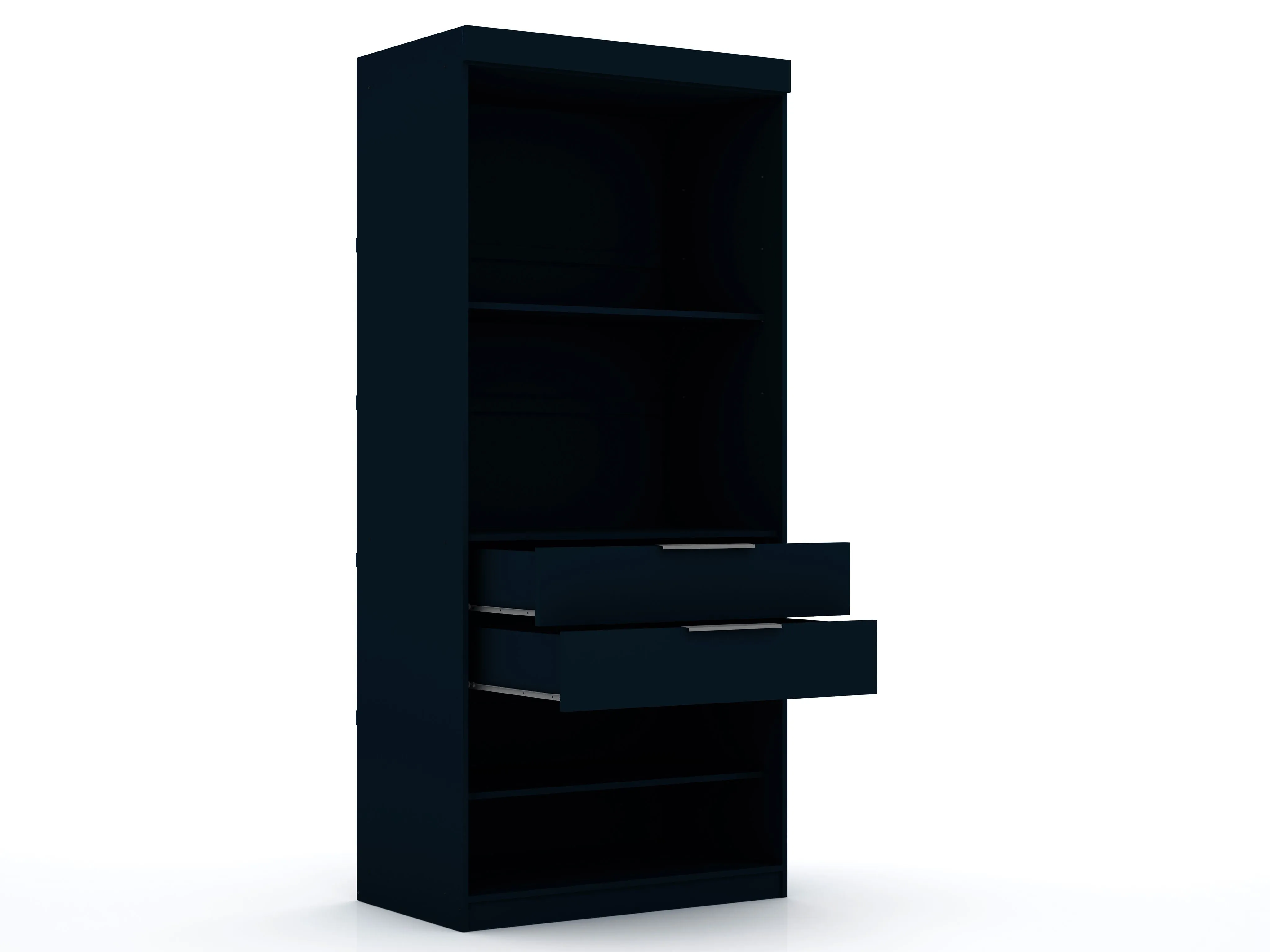 Mulberry 2.0 Modern 3 Sectional Wardrobe Closet with 6 Drawers - Set of 3 in Tatiana Midnight Blue