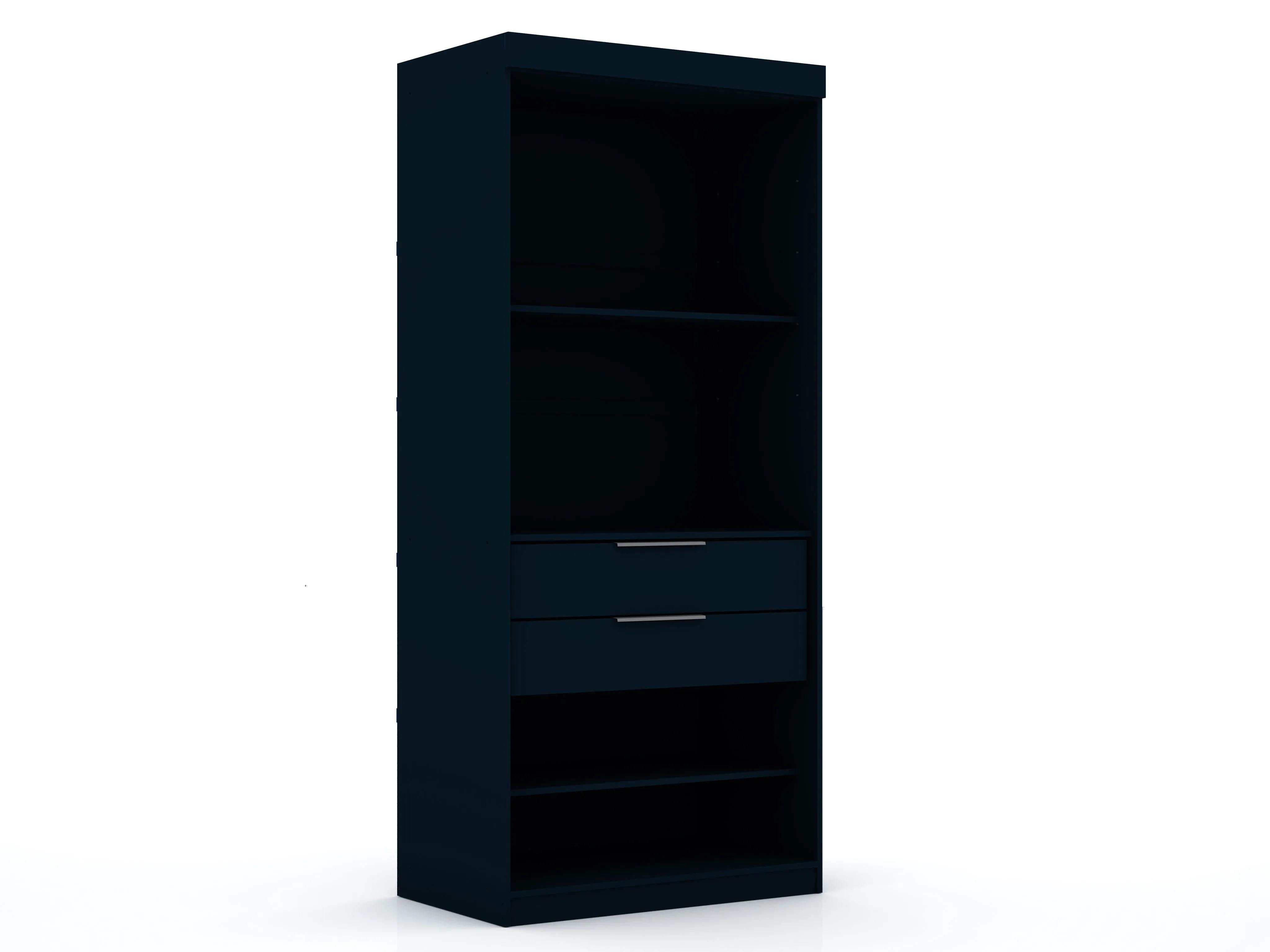 Mulberry 2.0 Modern 3 Sectional Wardrobe Closet with 6 Drawers - Set of 3 in Tatiana Midnight Blue