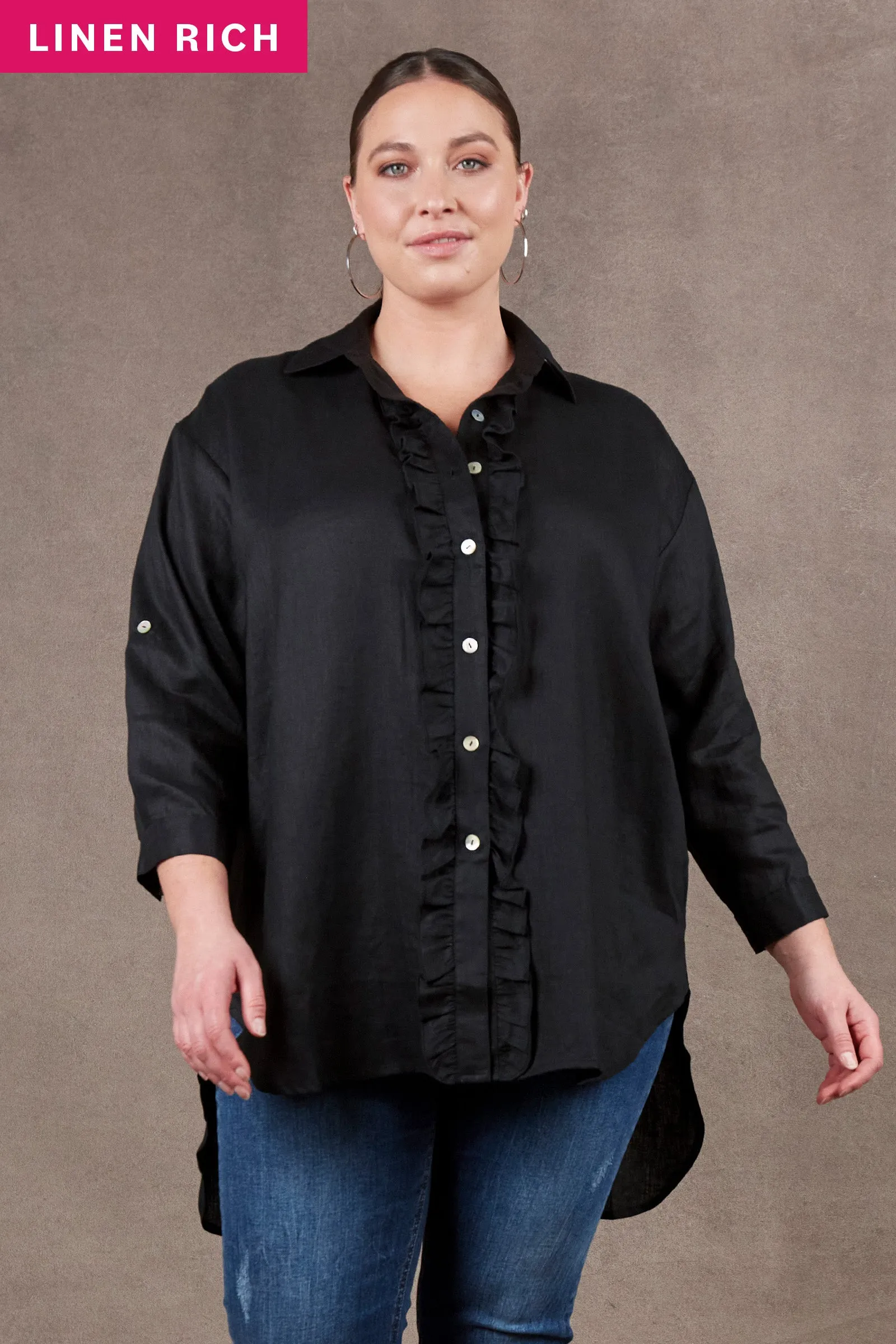 Nama Frill Shirt - Ebony