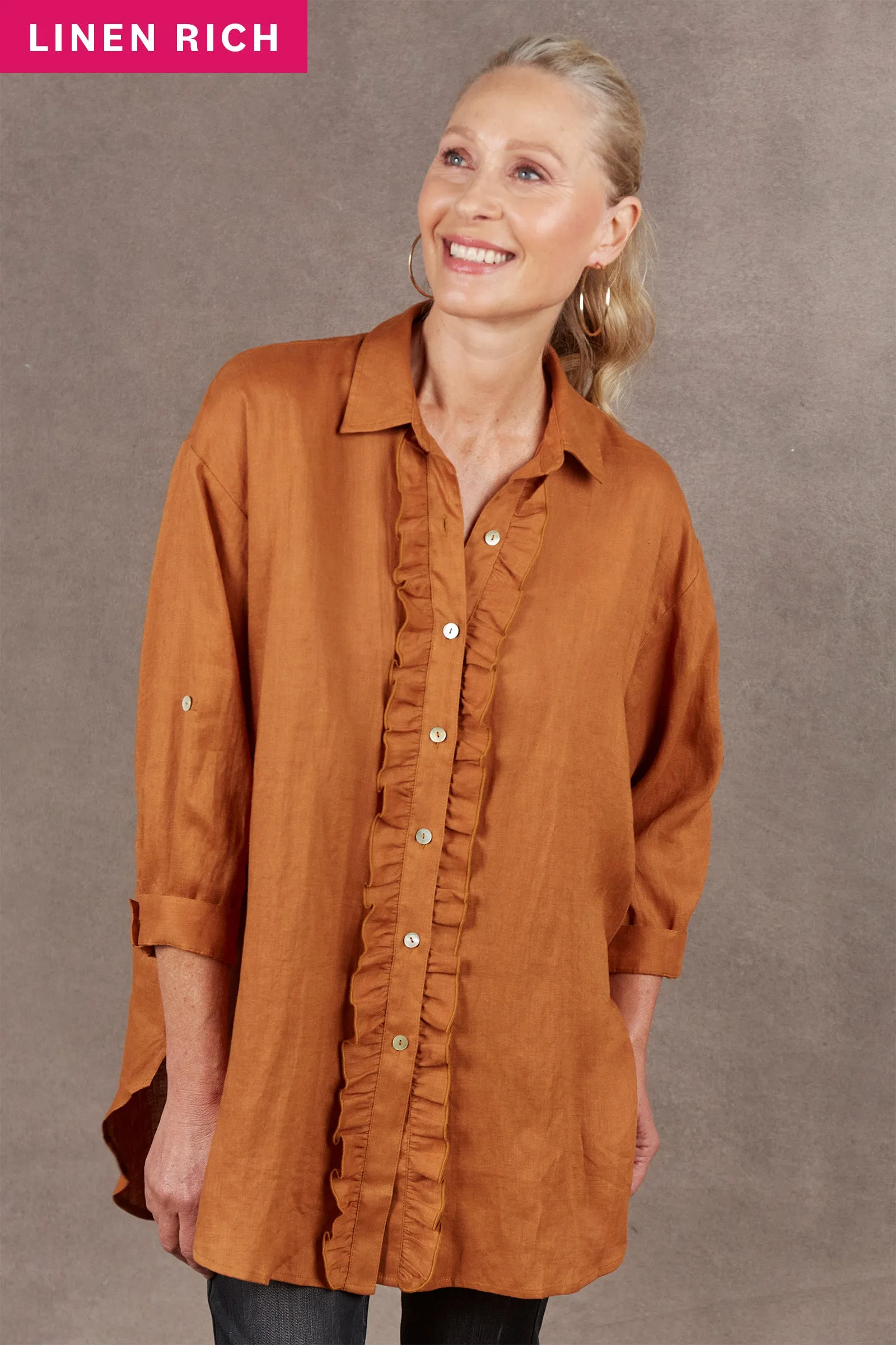 Nama Frill Shirt - Ochre