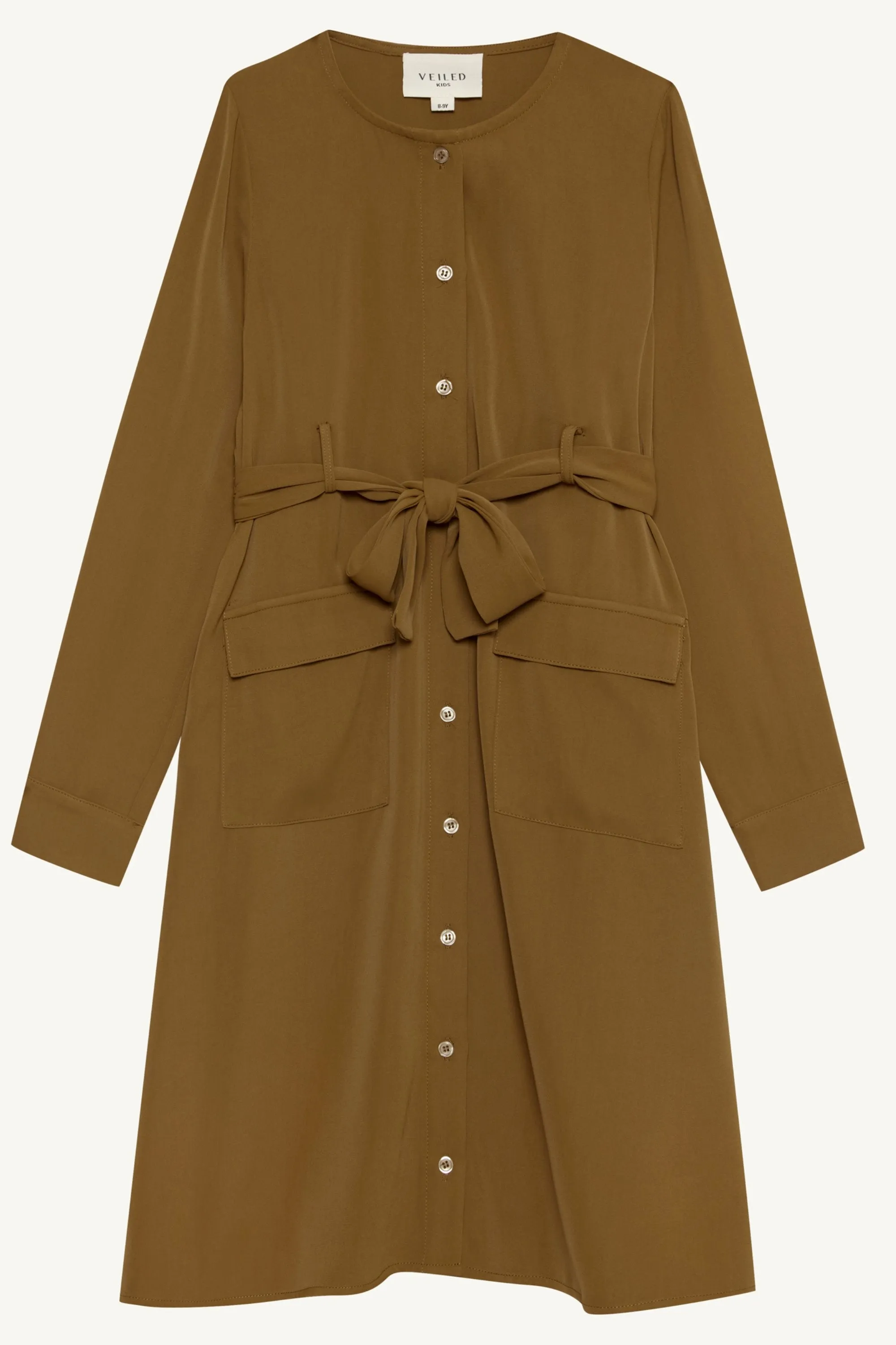 Olivia Button Down Utility Dress - Khaki Green (Girls)