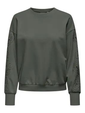 Onlfly L/s Butterfly Ub Swt - Donkergroen