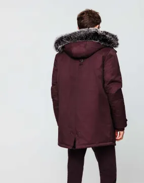 Parka multipoche bordeaux