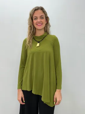 Pear Green Janira Asymmetrical Long Sleeve Top