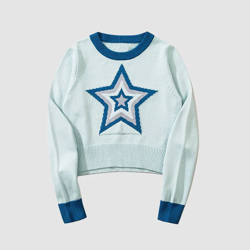 Pentagram Jacquard Cropped Sweater