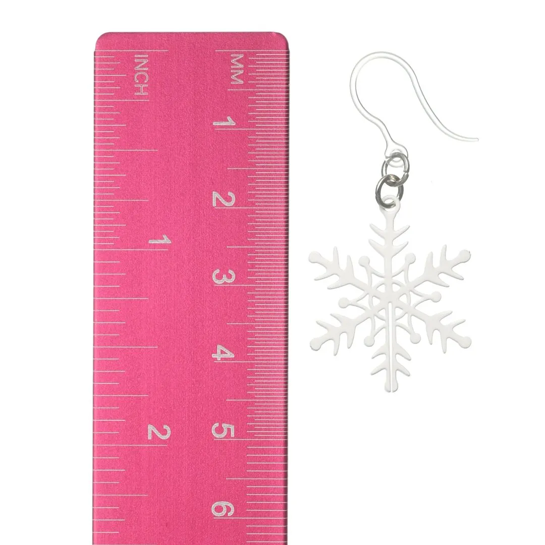 Perfect Snowflake Dangles Hypoallergenic Earrings for Sensitive Ears Made with Plastic Posts