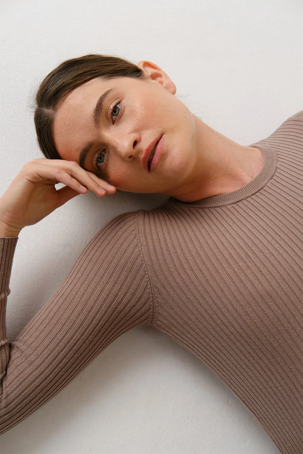 Perfetto Long Sleeve Top Light Brown