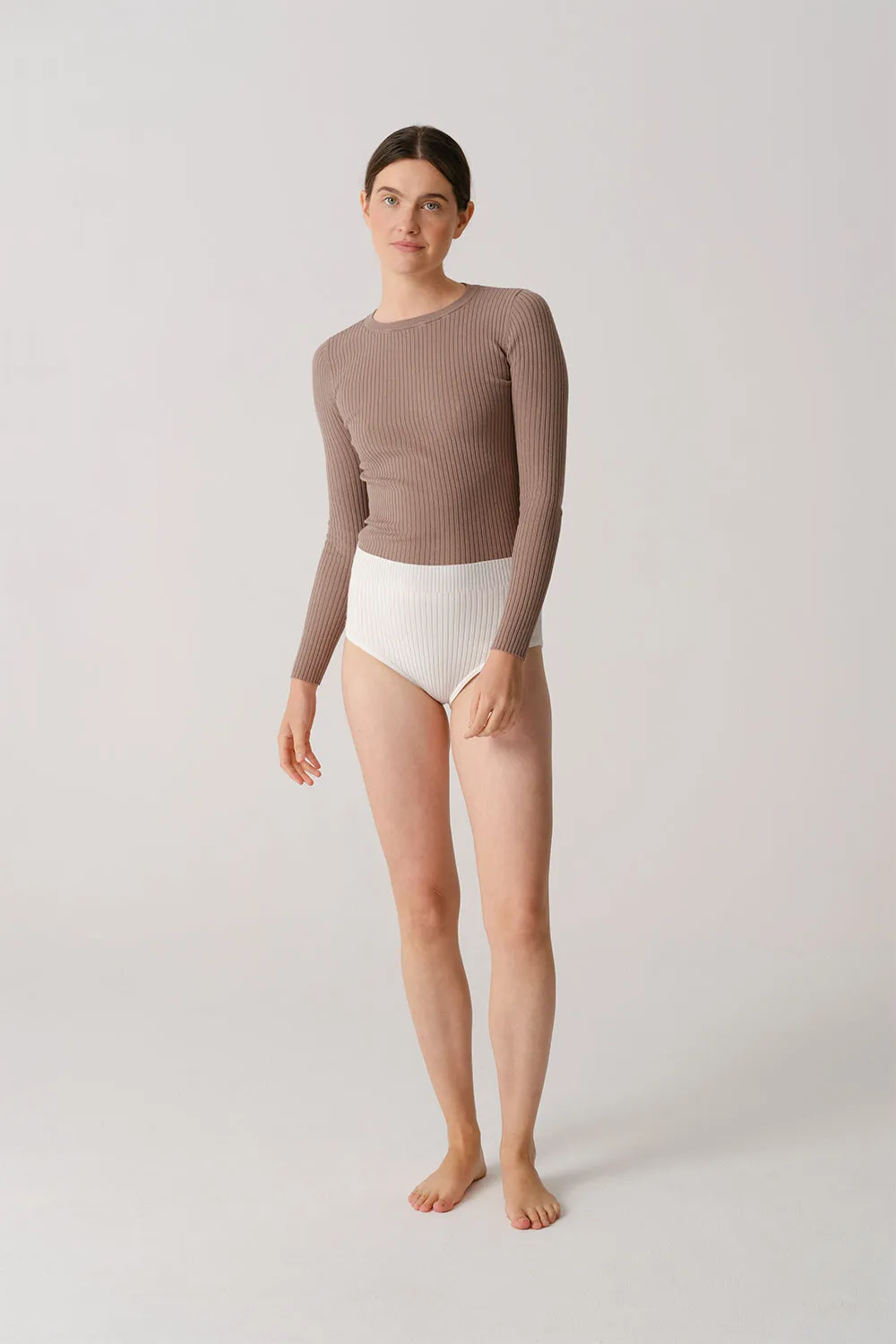 Perfetto Long Sleeve Top Light Brown