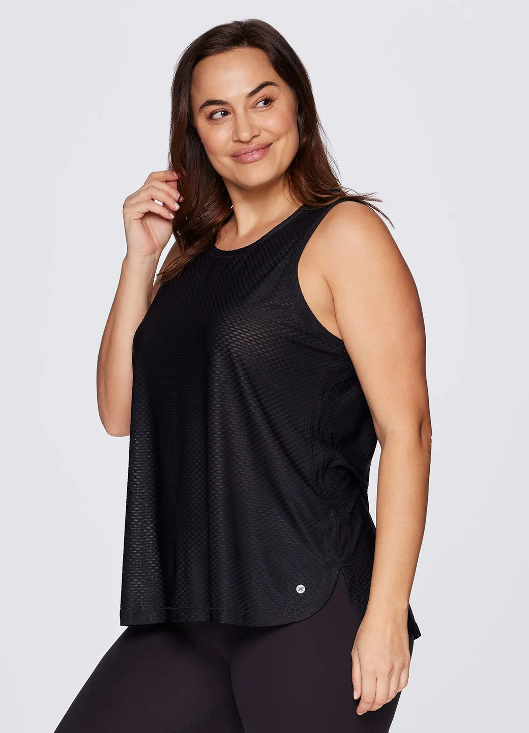 Plus Breezy Keyhole Tunic Tank