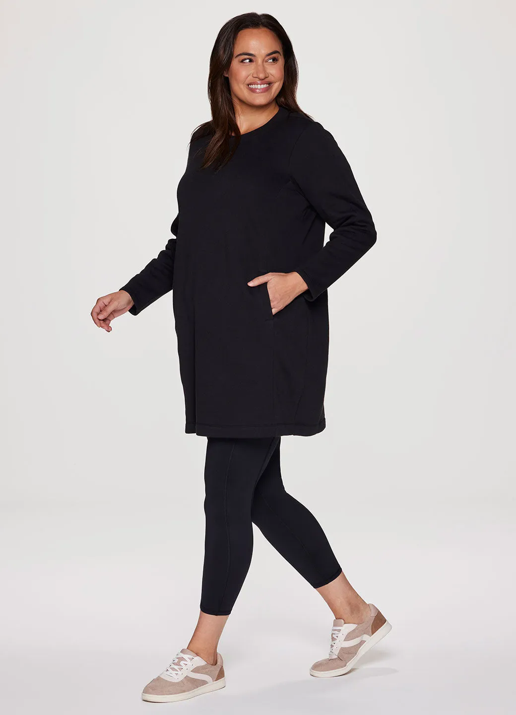 Plus Prime Fleece Crewneck Dress