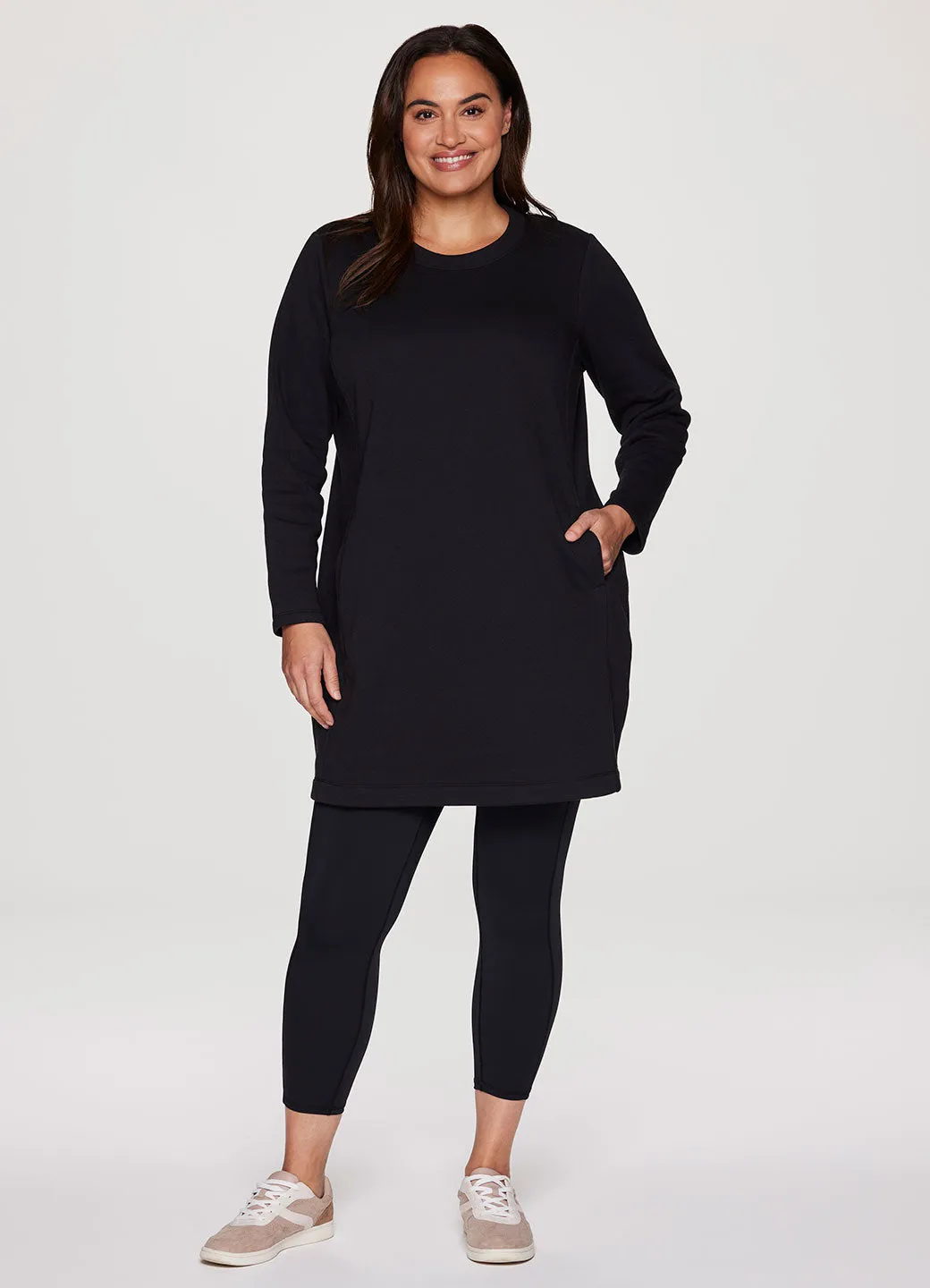 Plus Prime Fleece Crewneck Dress