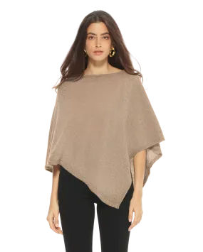 Pure Cashmere Capelet Poncho Taupe