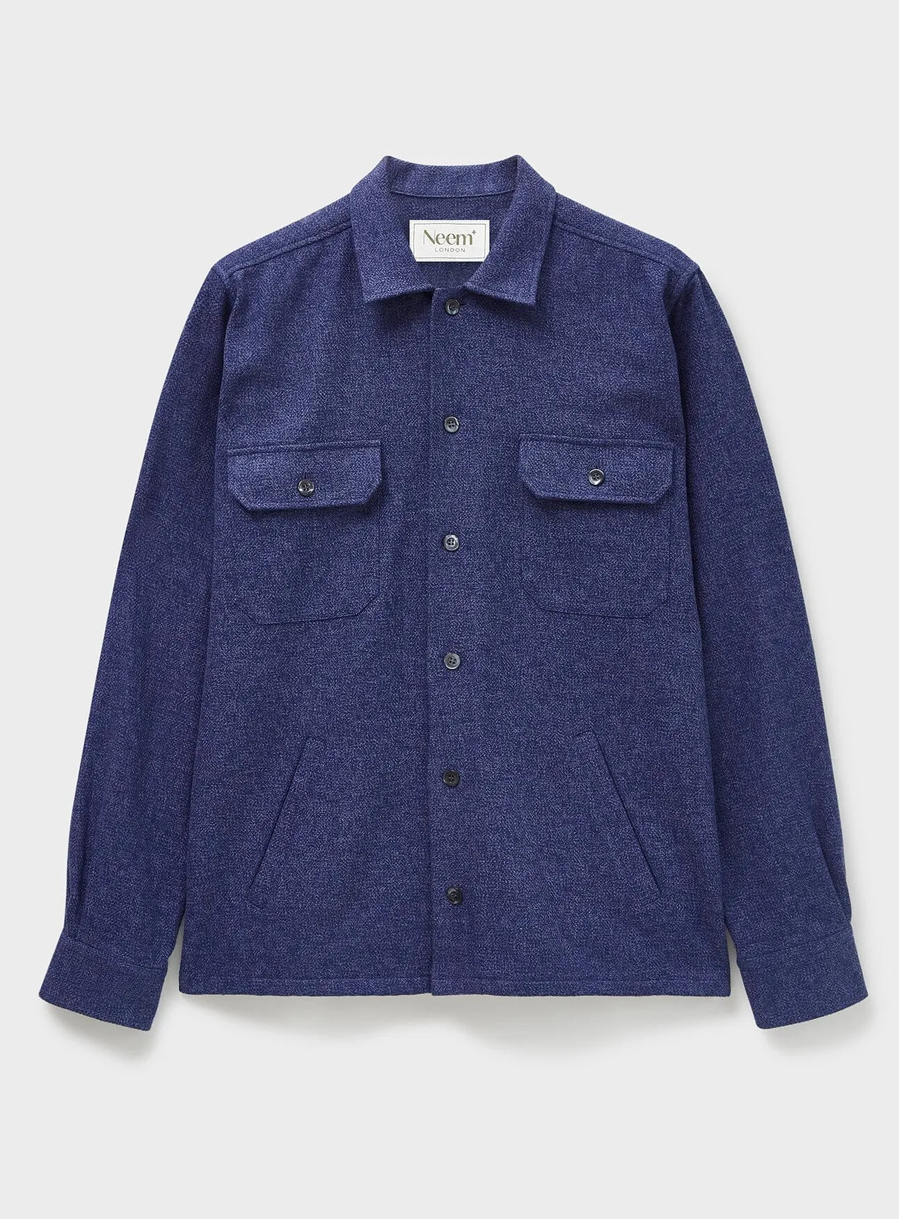 Recycled Piccadilly Cross Weave Blue Overshirt