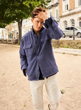 Recycled Piccadilly Cross Weave Blue Overshirt