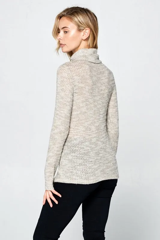 Renee C Long Sleeve Knit Turtleneck Top