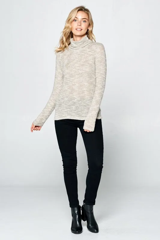 Renee C Long Sleeve Knit Turtleneck Top