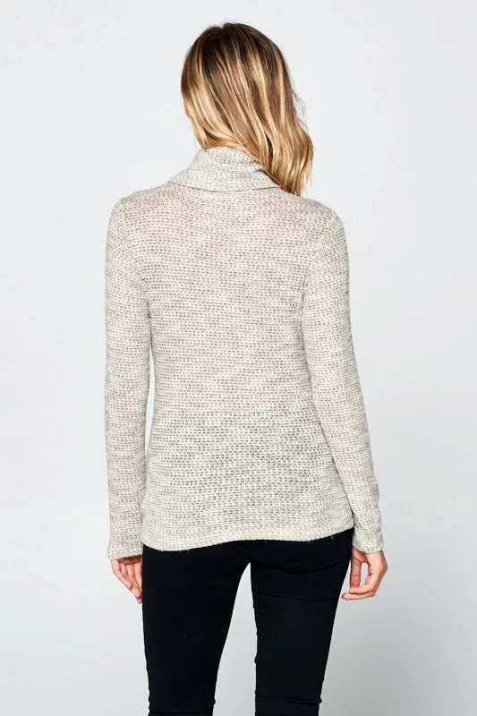 Renee C Long Sleeve Knit Turtleneck Top