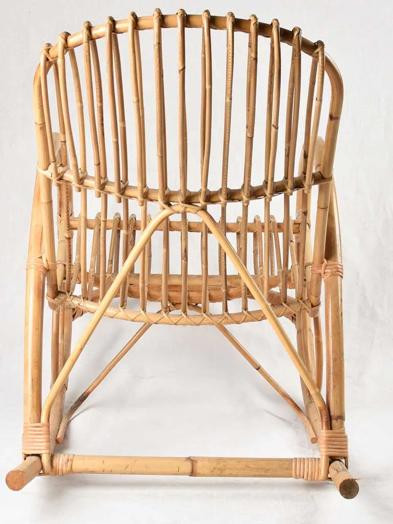 RESERVED Vintage Italian rocking armchair attributed to Franco Albini - rattan