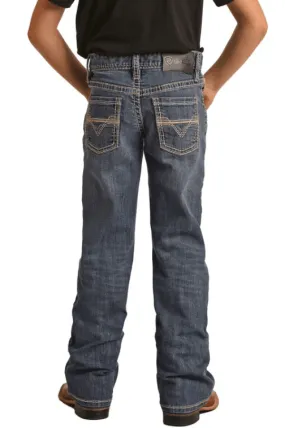 Rock & Roll Cowboy Boy's "BB Gun" Stitched Boot Cut Jeans BB0BD04259