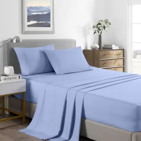 Royal Comfort 2000 Thread Count Bamboo Cooling Sheet Set Ultra Soft Bedding Double Light Blue