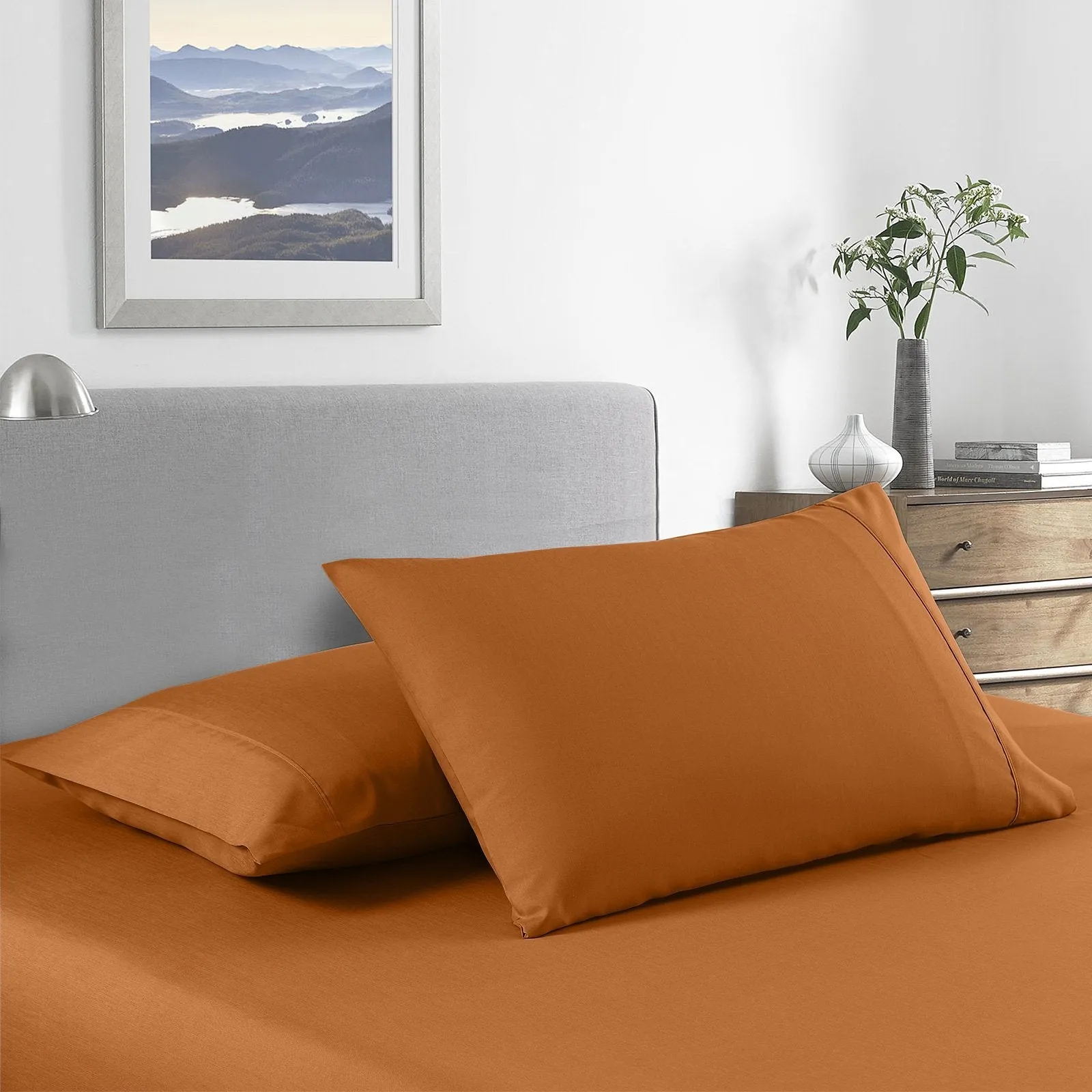 Royal Comfort 2000 Thread Count Bamboo Cooling Sheet Set Ultra Soft Bedding Queen Rust