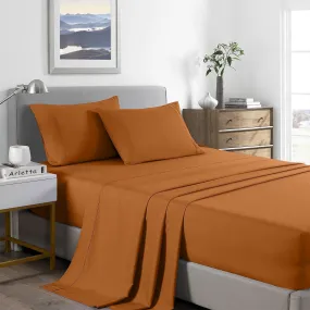 Royal Comfort 2000 Thread Count Bamboo Cooling Sheet Set Ultra Soft Bedding Queen Rust