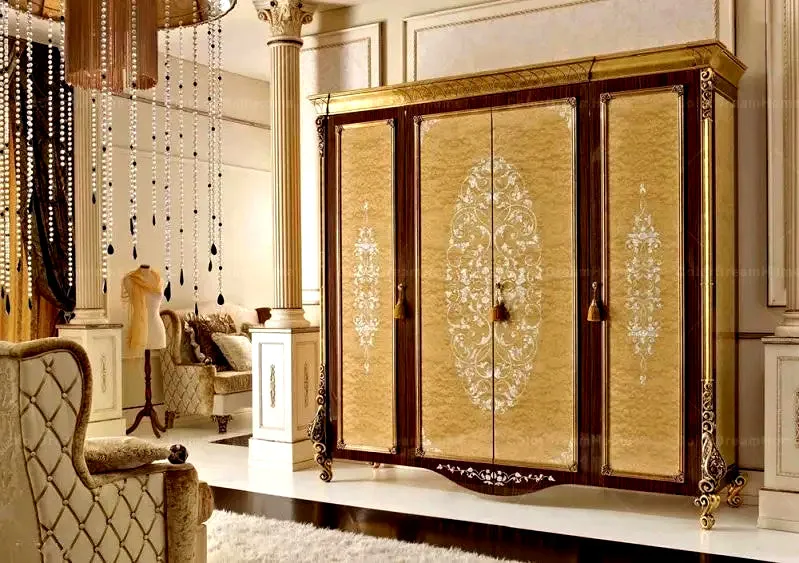 Royal Glossy Hand Carving Wardrobe