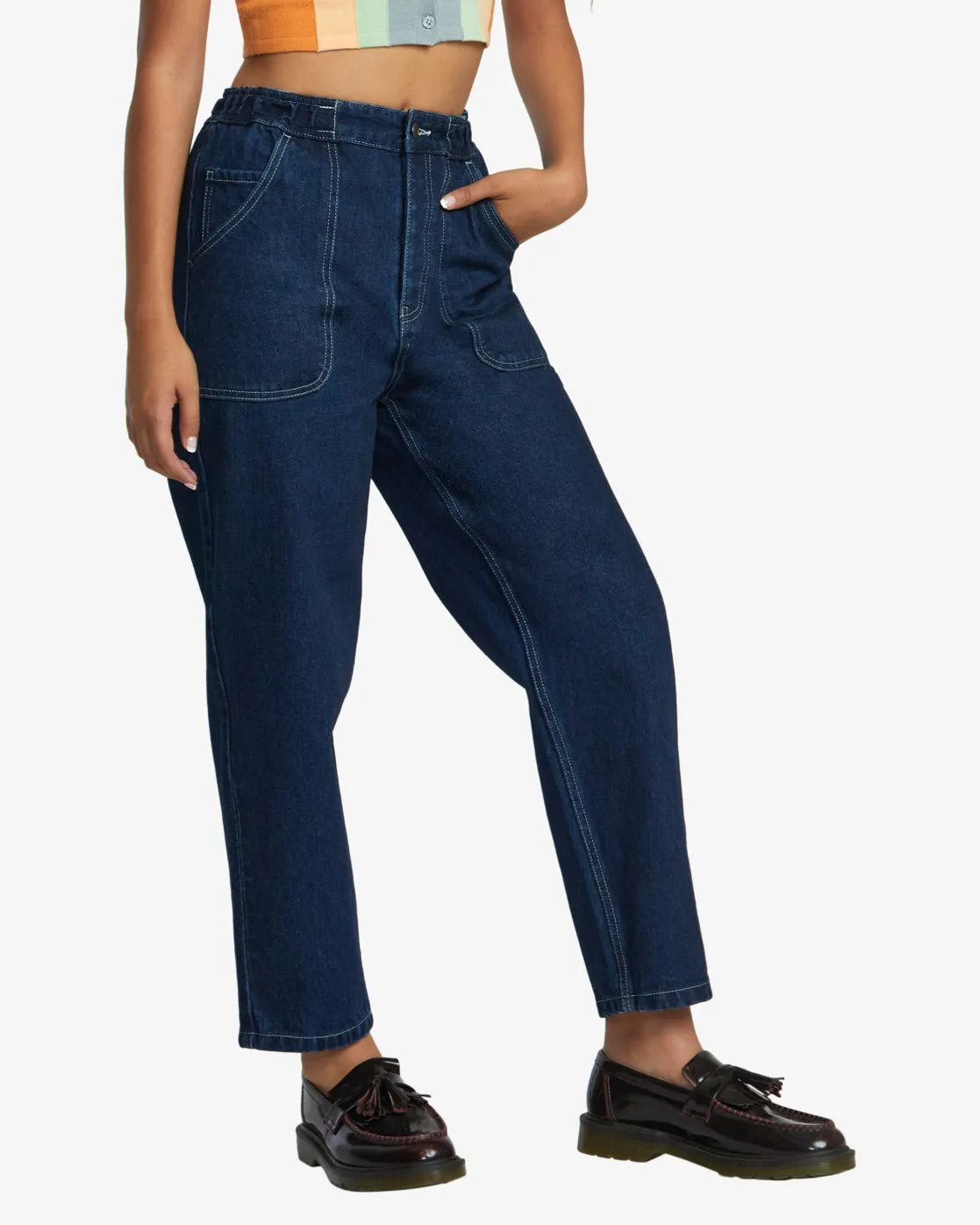 Scrunchie Jeans - Dark Indigo