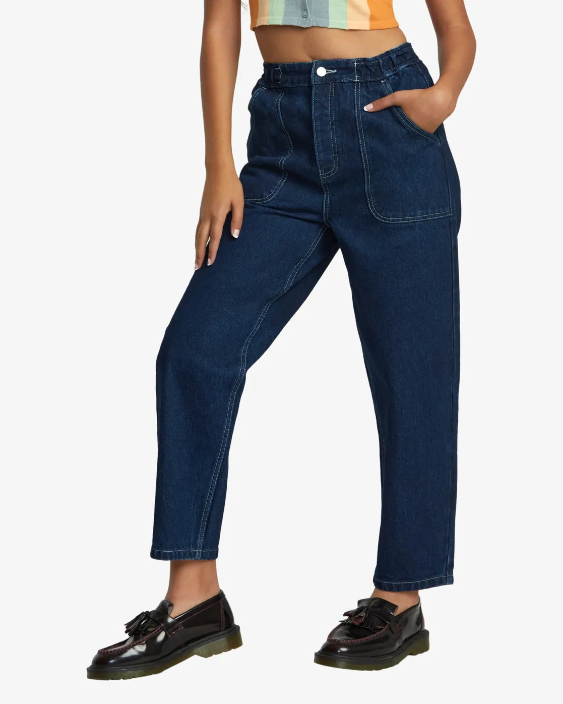 Scrunchie Jeans - Dark Indigo