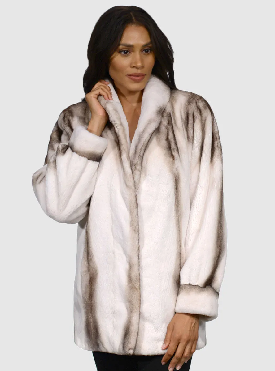 Sheared Mink Fur Jacket With Bracelet Cuffs