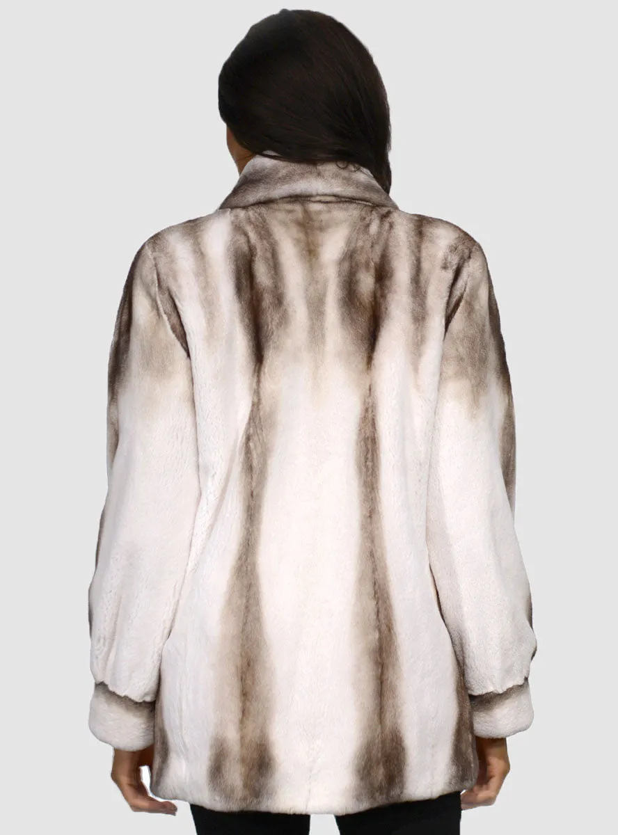 Sheared Mink Fur Jacket With Bracelet Cuffs