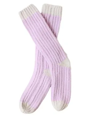 Snow Bunny Slipper Sock - Fawn and Lilac by Mersea