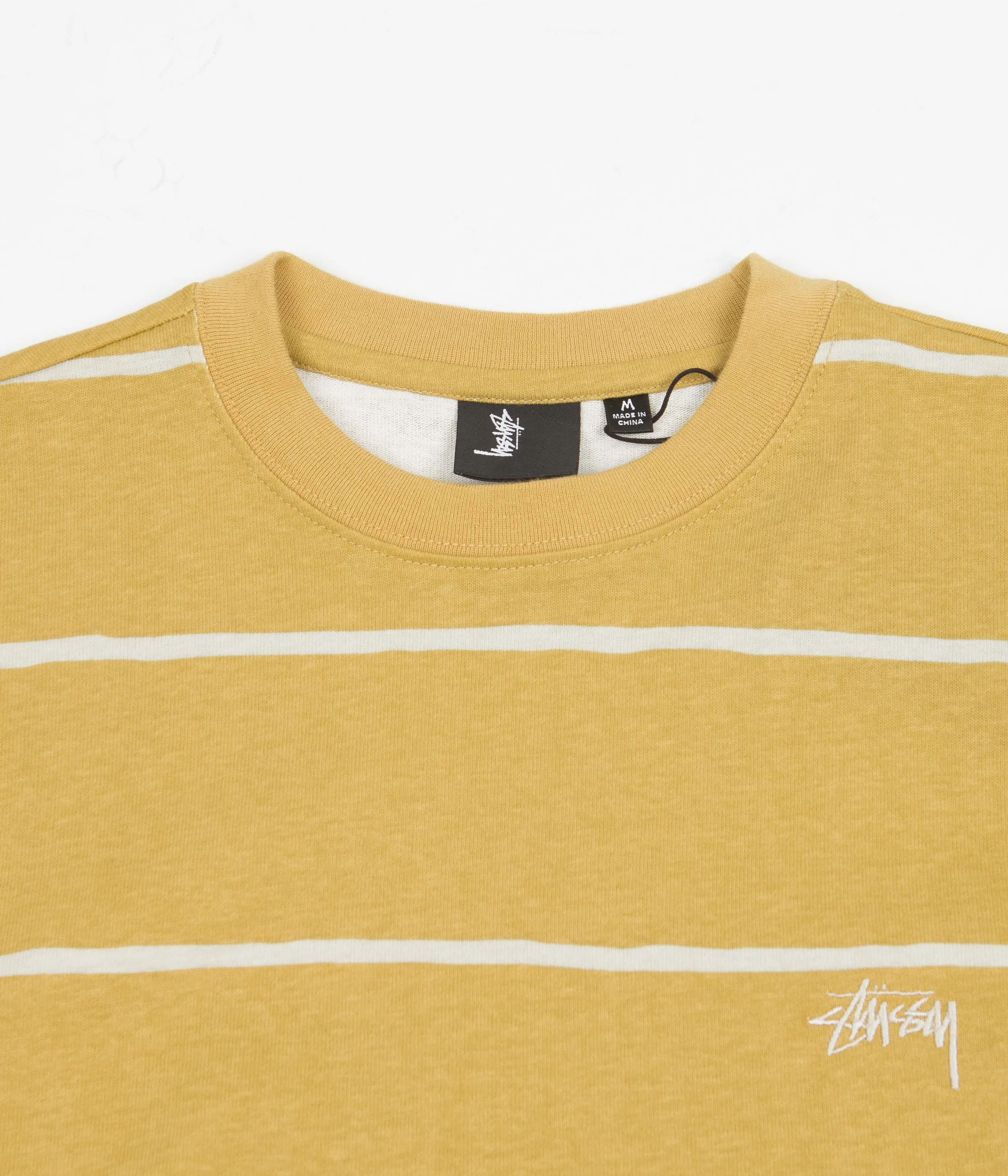 Stussy Hand Drawn Stripe Long Sleeve T-Shirt - Mustard