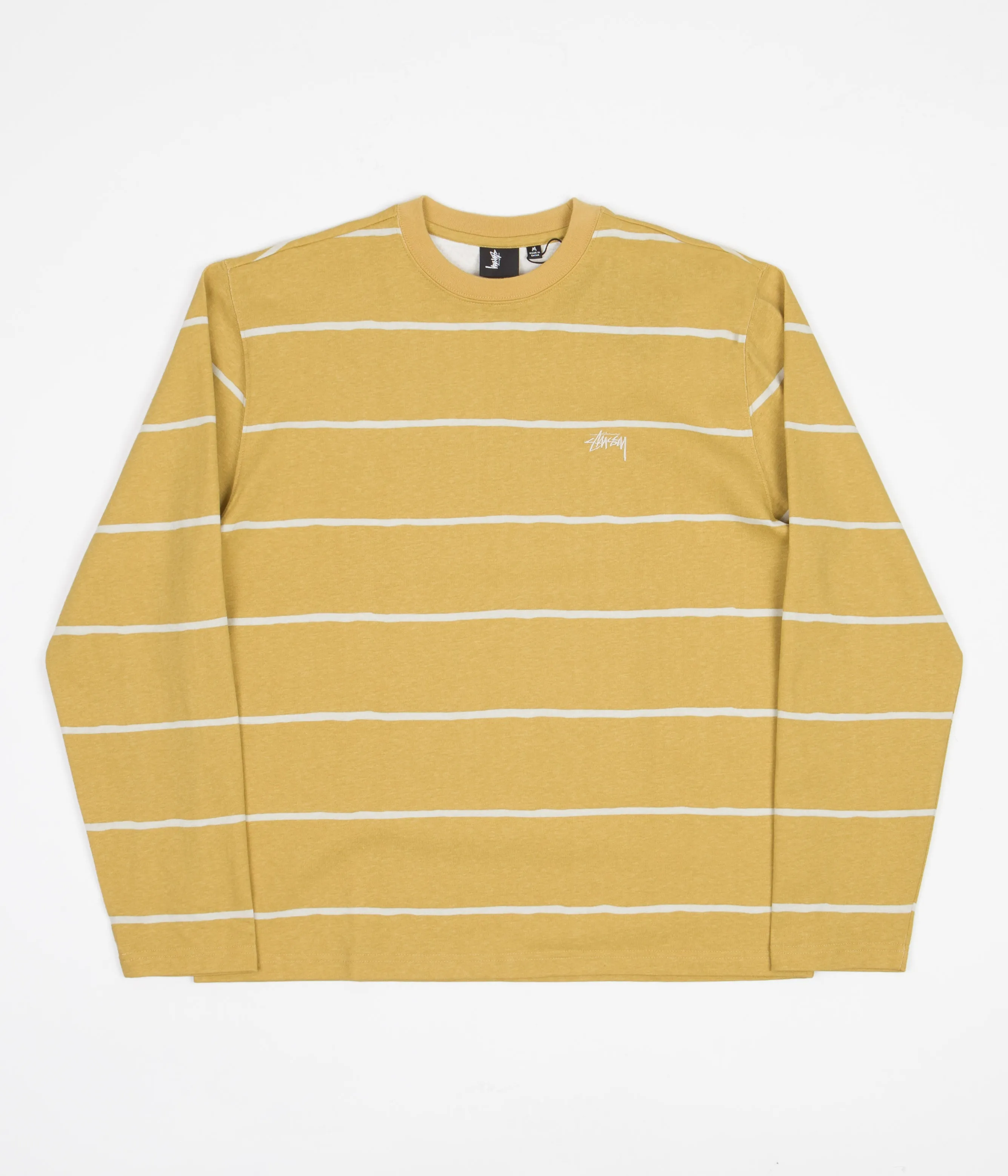 Stussy Hand Drawn Stripe Long Sleeve T-Shirt - Mustard