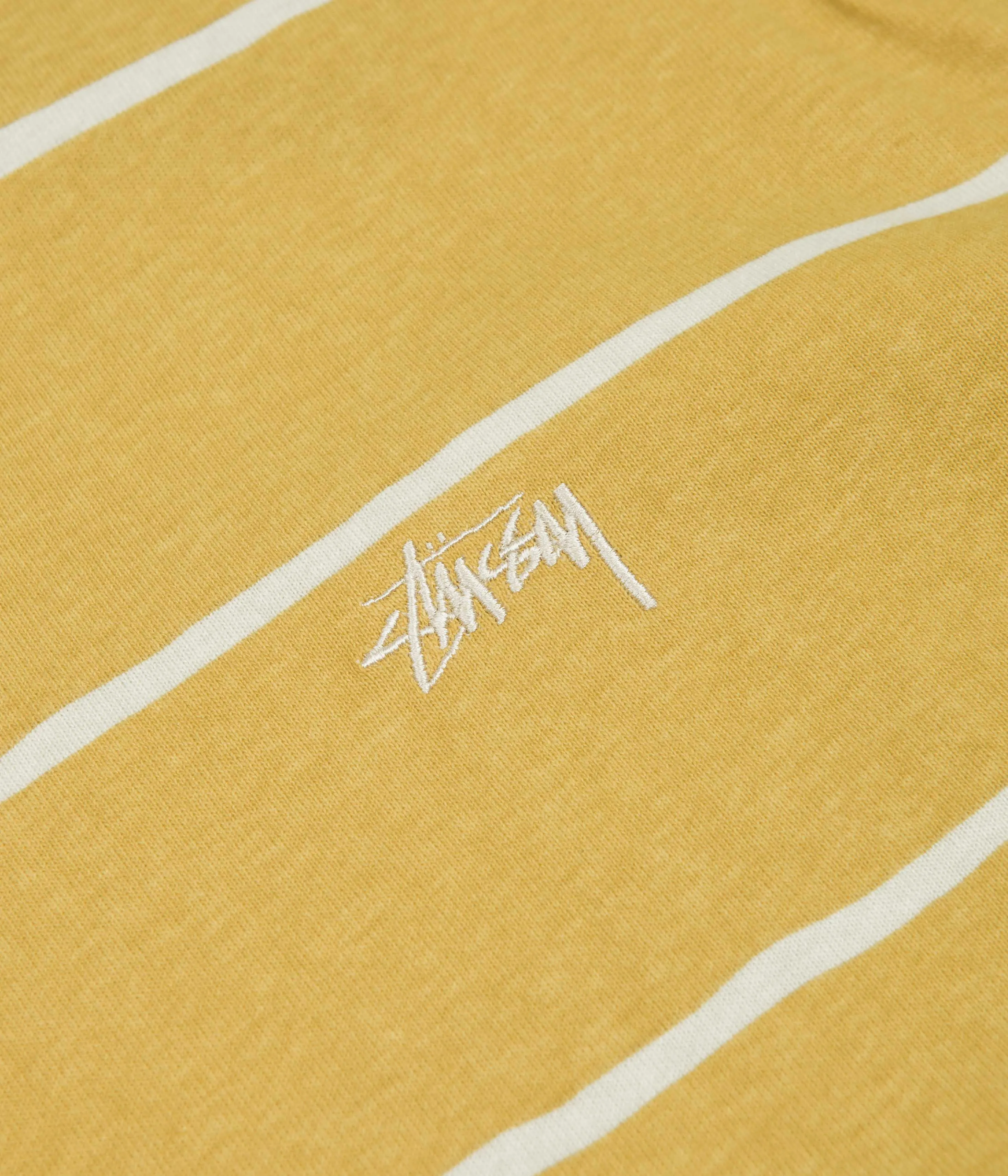 Stussy Hand Drawn Stripe Long Sleeve T-Shirt - Mustard