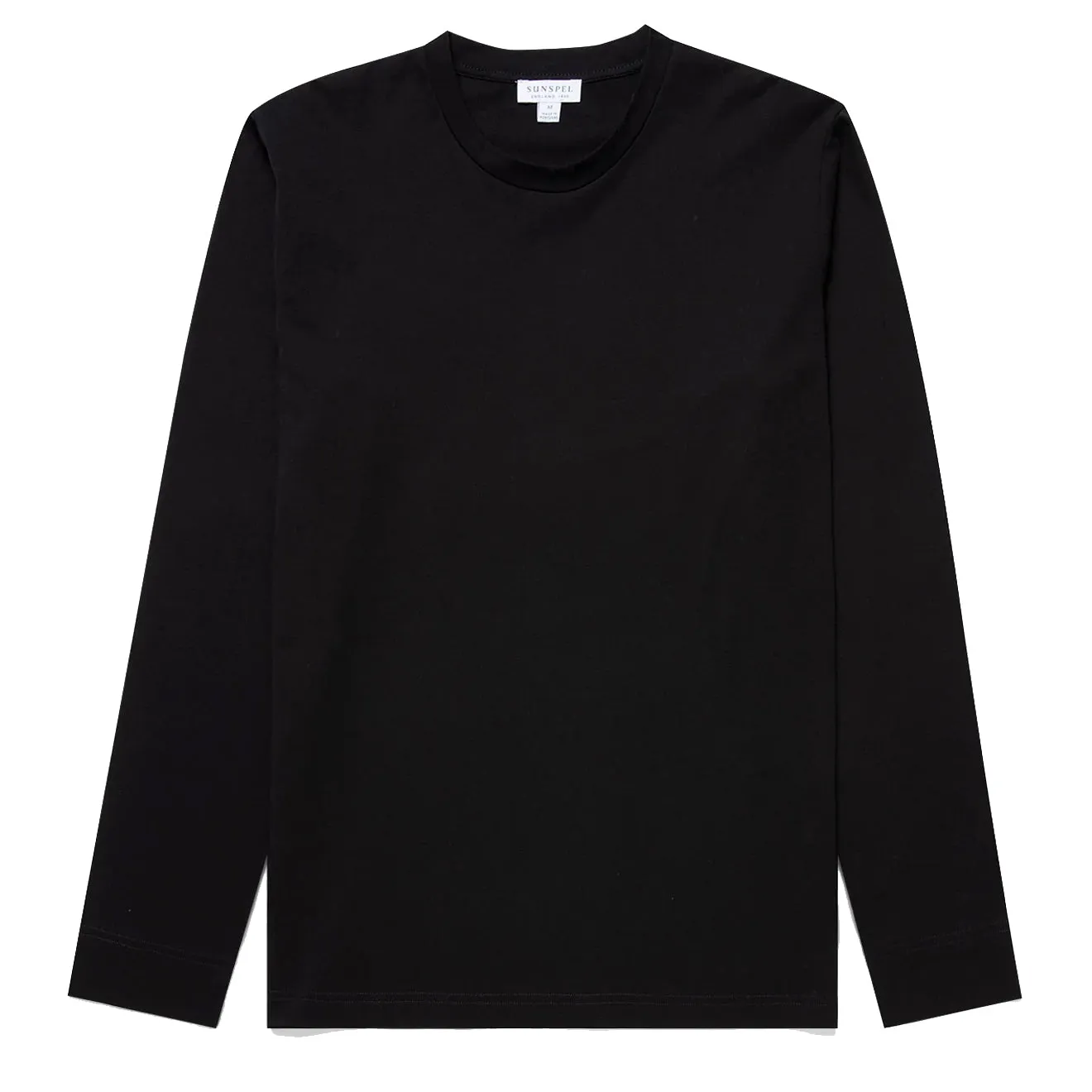 Sunspel Long Sleeve Riviera Midweight T-Shirt Black