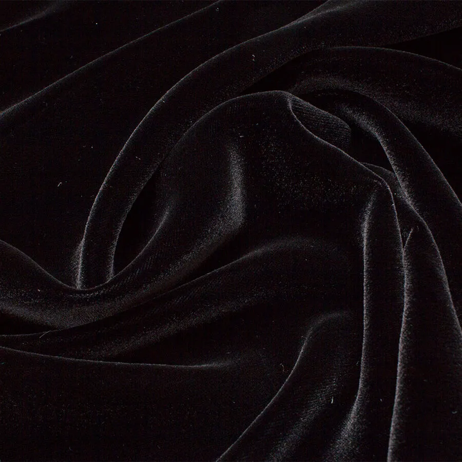 Super Shine Black Plain Velvet