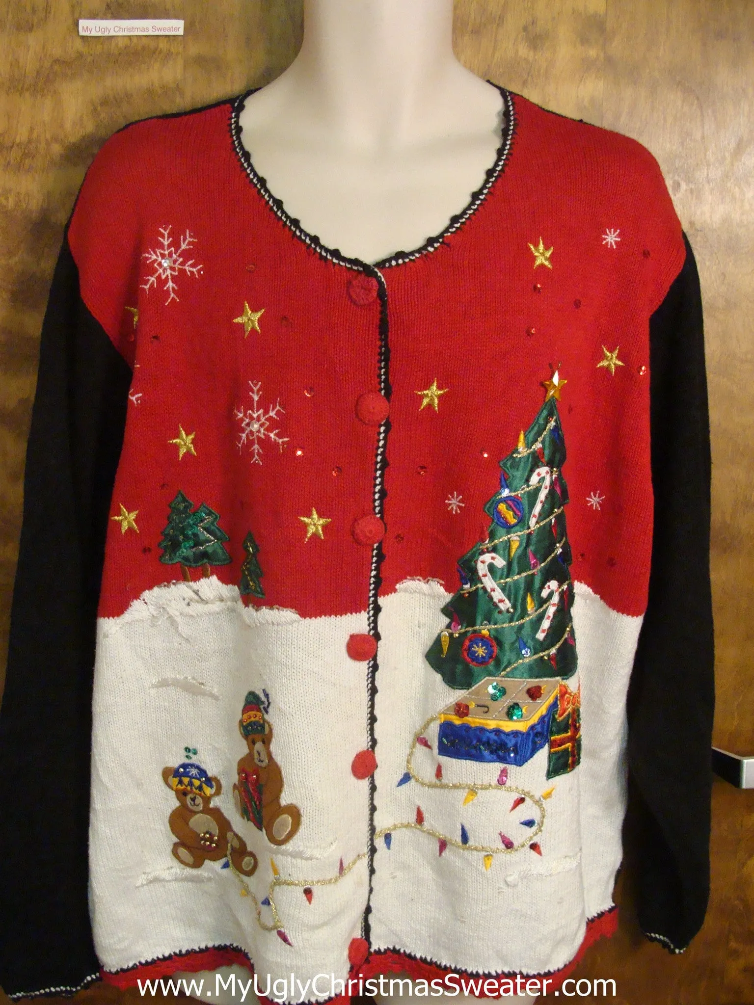 Teddy Bears Under the Tree Cheesy Christmas Sweater