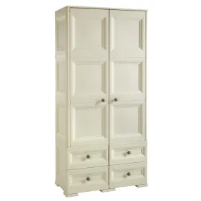 Tonterelli Tall Wardrobe with 4 Drawers Beige