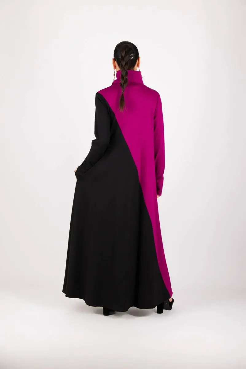 Turtleneck Long A Line Dress VIVIAN