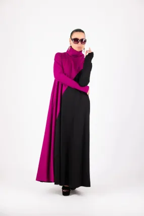 Turtleneck Long A Line Dress VIVIAN