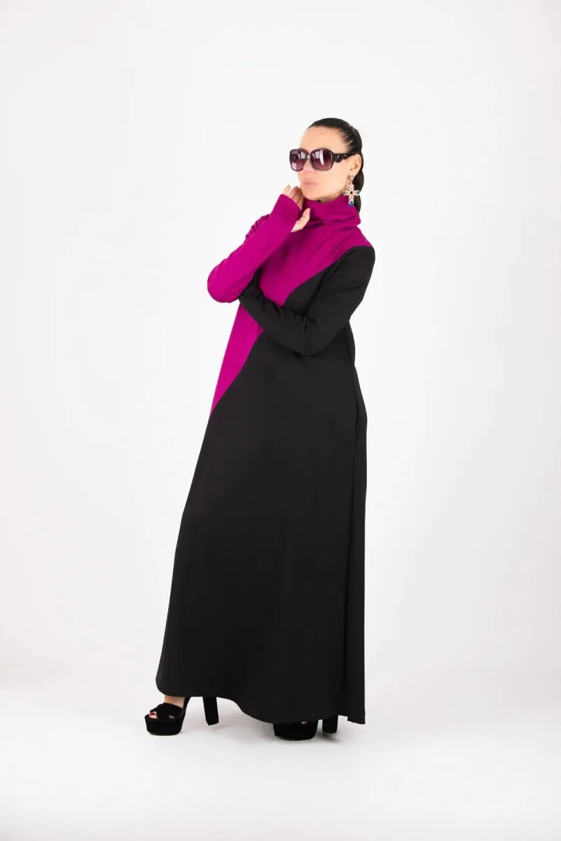 Turtleneck Long A Line Dress VIVIAN