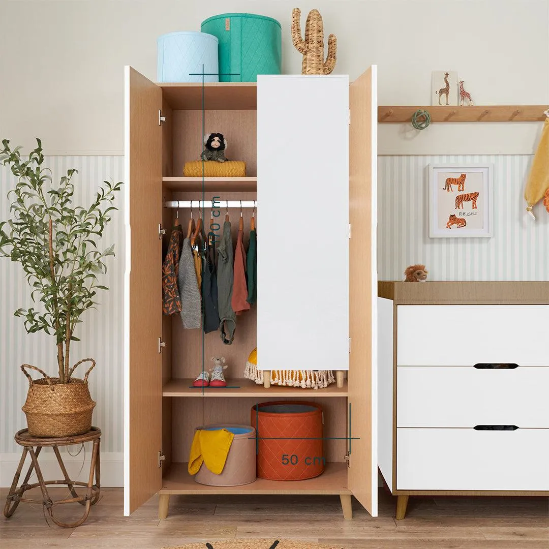 Tutti Bambini Fika Wardrobe - White/Light Oak