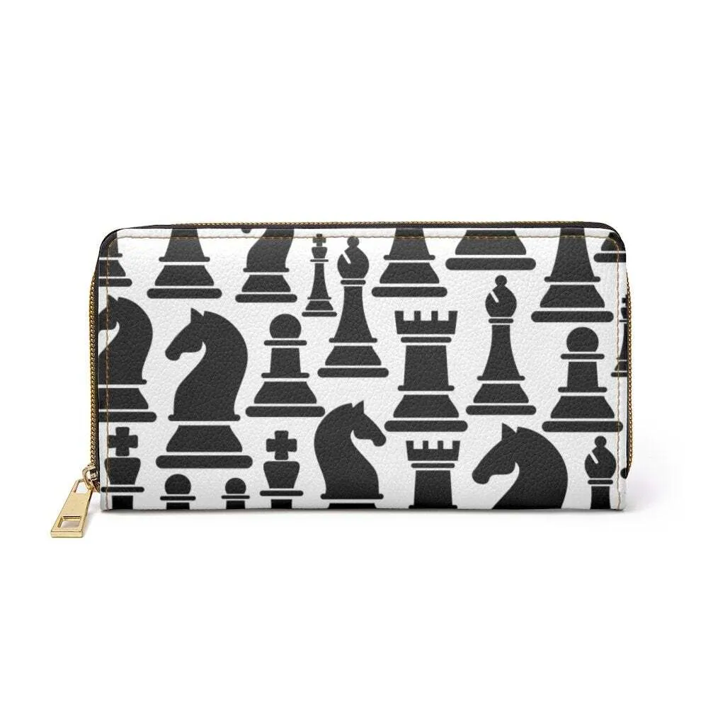 Uniquely You Womens Wallet - Zip Purse / Black & White Chess