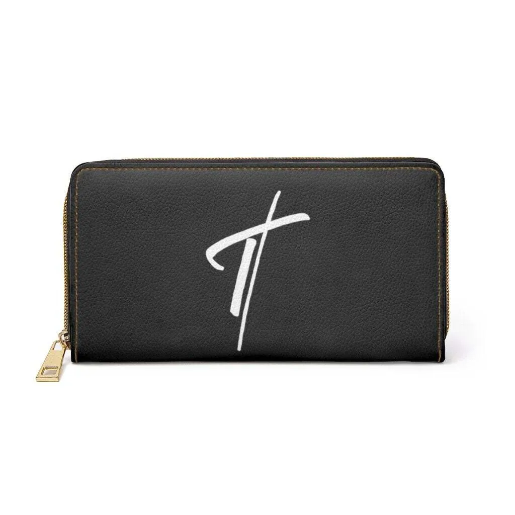 Uniquely You Womens Wallet - Zip Purse / Black & White Cross